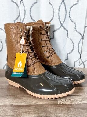 New Sporto Duck Boots Tan Brown Dakota Size 10M
